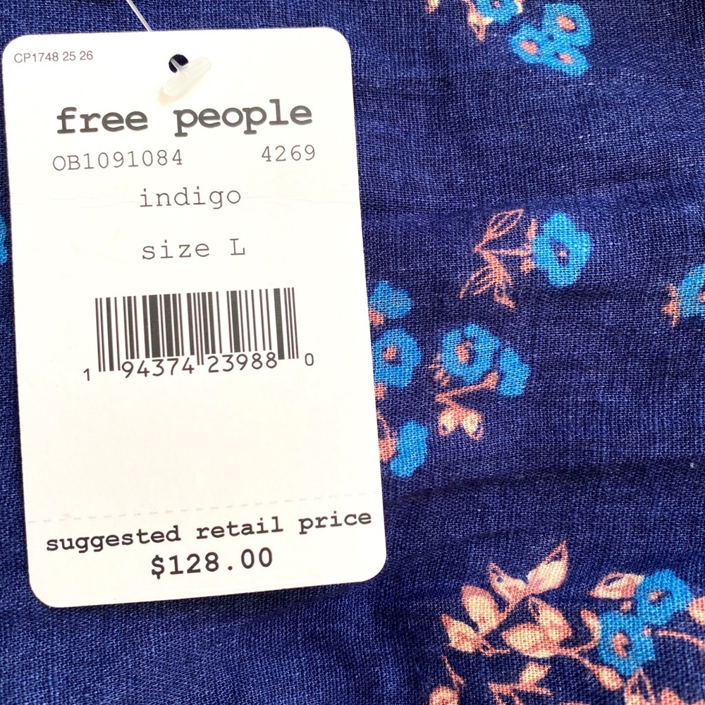 NWT Free People Petit Fours Indigo Mini Dress. L - Picture 9 of 9
